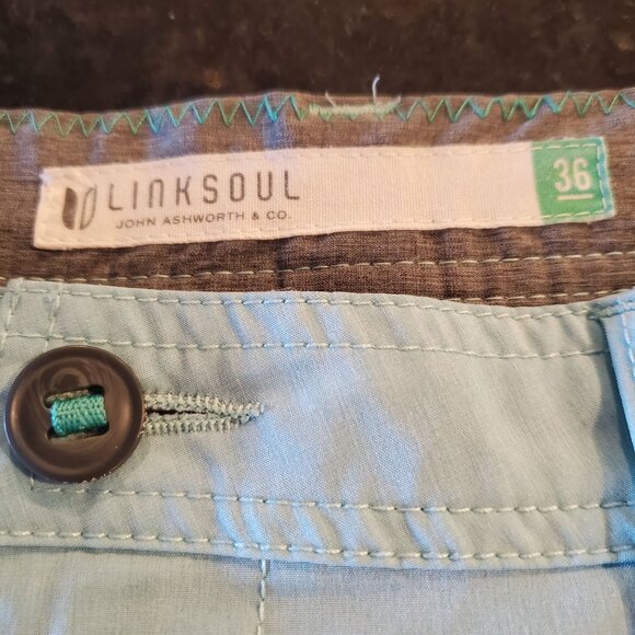 Linksoul Mens Light Blue Golf Shorts Size 36 Cotton Blend Casual Wear - Picture 3 of 10